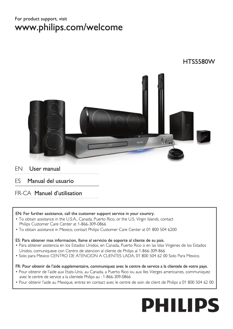 Image de la première page du manuel de l'appareil HTS5580W