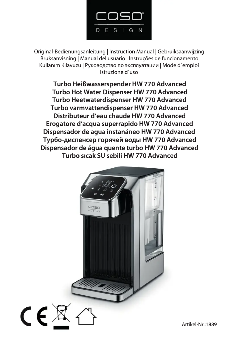 Image de la première page du manuel de l'appareil HW 770 Advanced