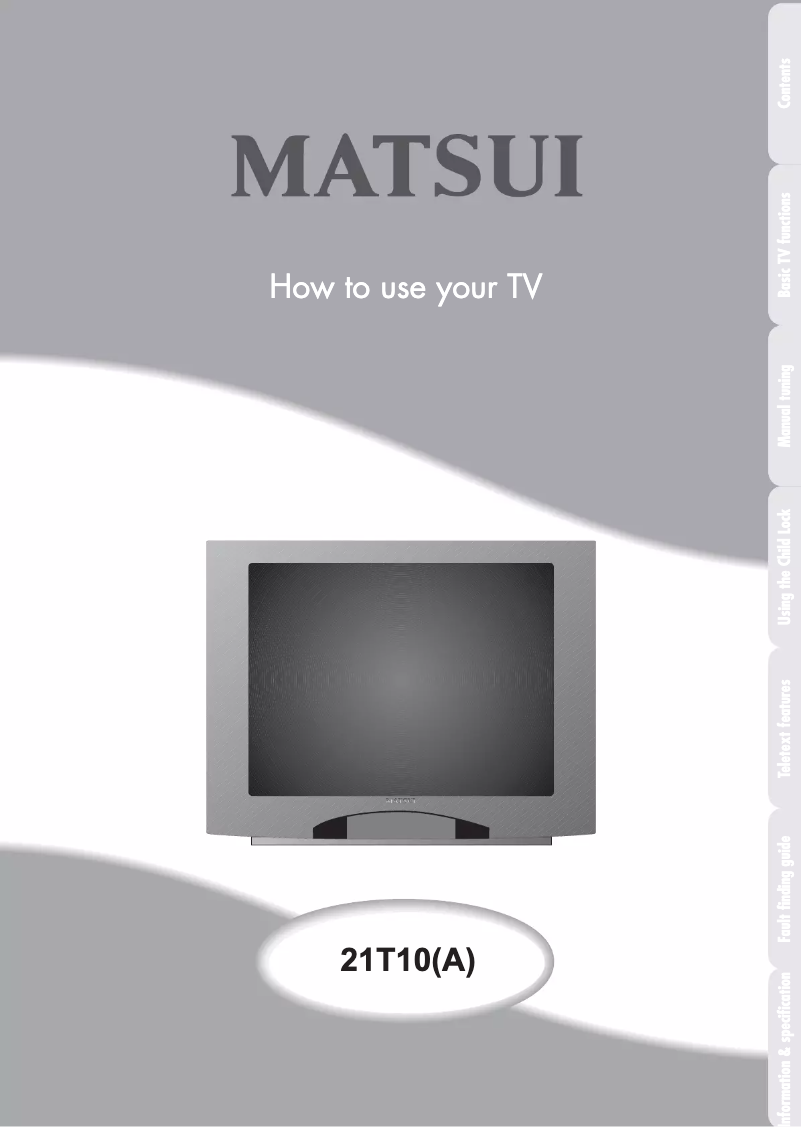 Page n°1 - Manuel utilisateur Matsui 21T10(A)