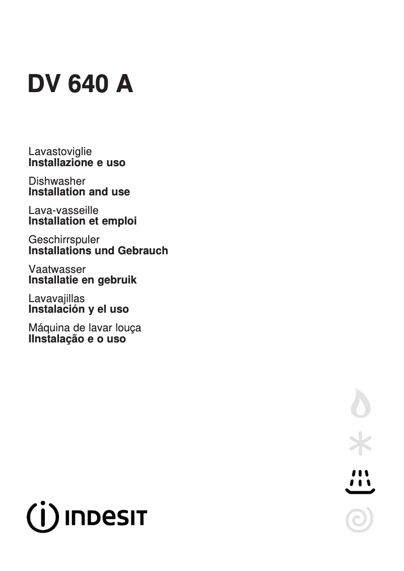 Page n°1 - Manuel utilisateur Indesit DV 640 A