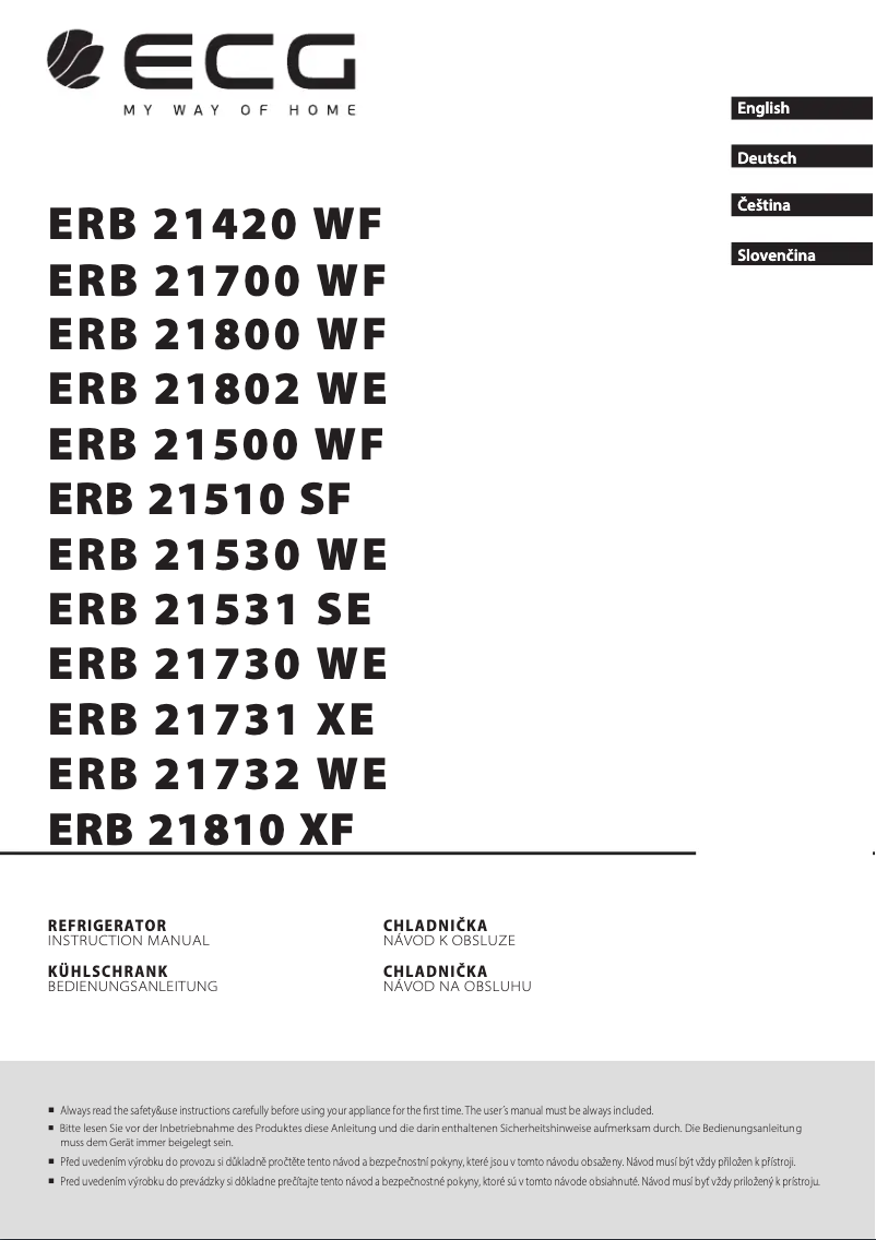 Image de la première page du manuel de l'appareil ERB 21810 XF
