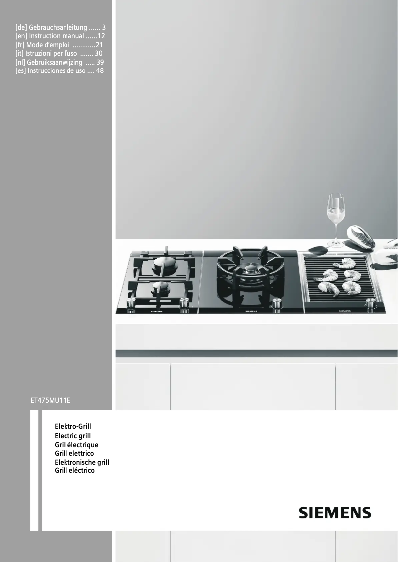 Image de la première page du manuel de l'appareil Lavagrill ET475MU11E