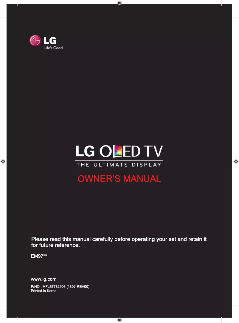 Image de la première page du manuel de l'appareil 55EM970V