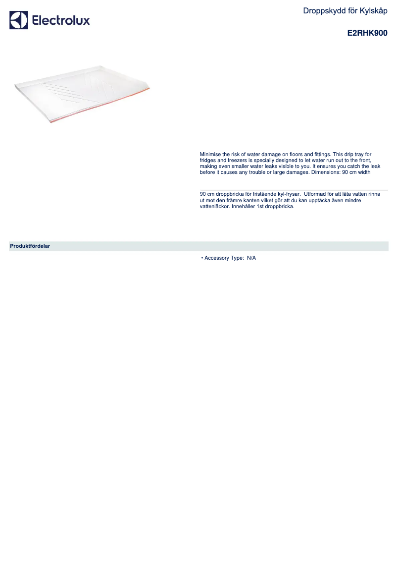 Image de la première page du manuel de l'appareil E2RHK900