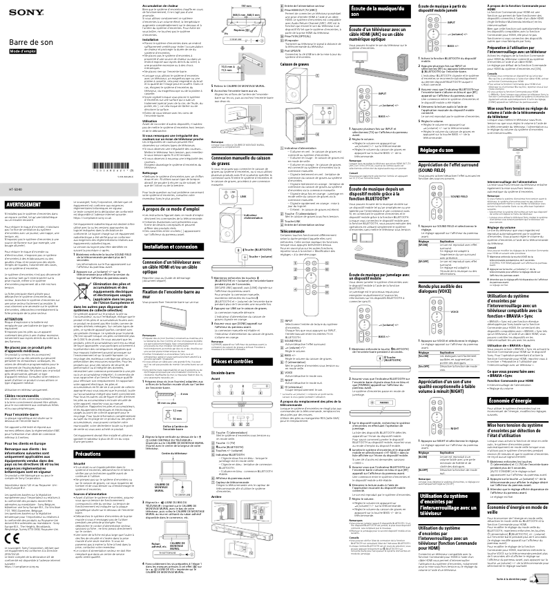 Imagen de la primera página del manual del dispositivo HT-SD40