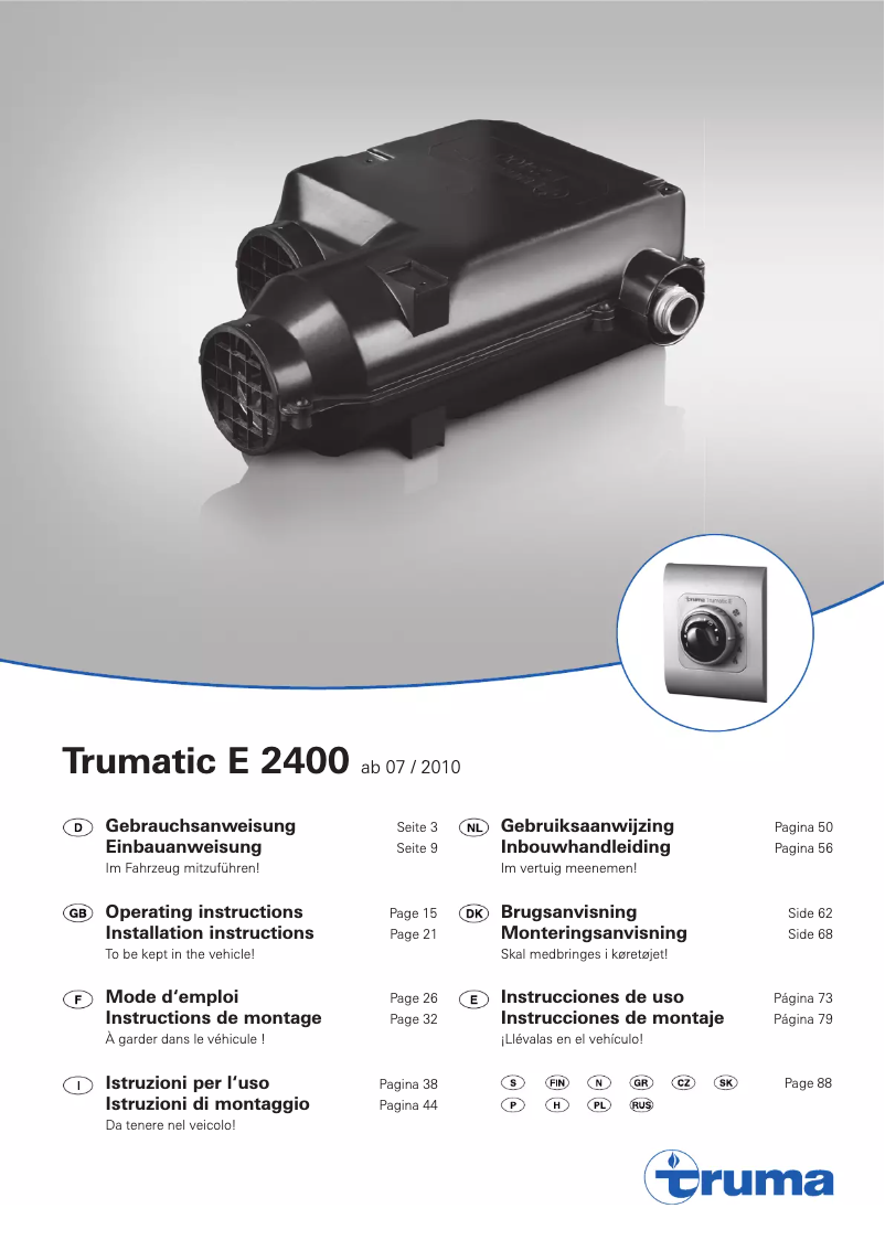 Page 1 de la notice Manuel utilisateur Trumatic E 2400