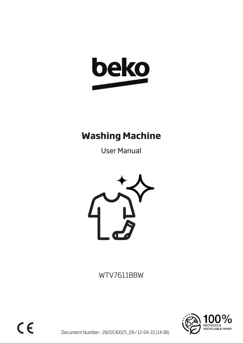 Page 1 de la notice Manuel utilisateur Beko WTV7611BBW