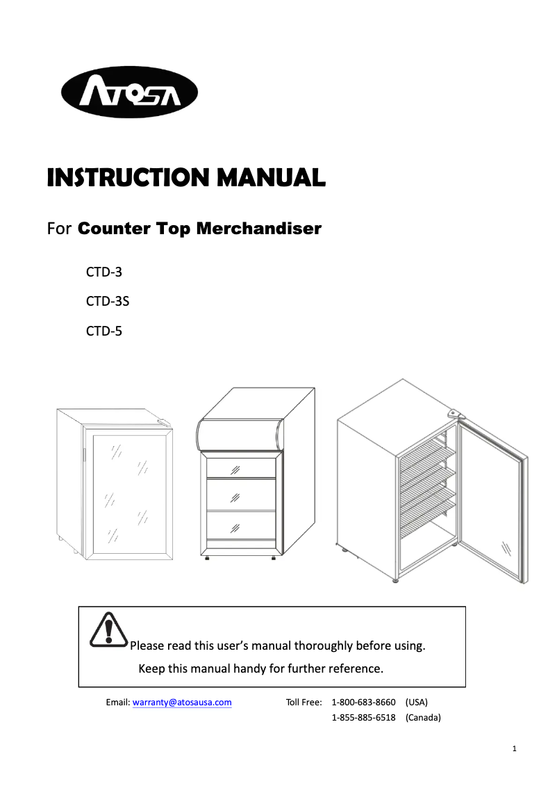 Page n°1 - Manuel utilisateur Atosa CTD-5