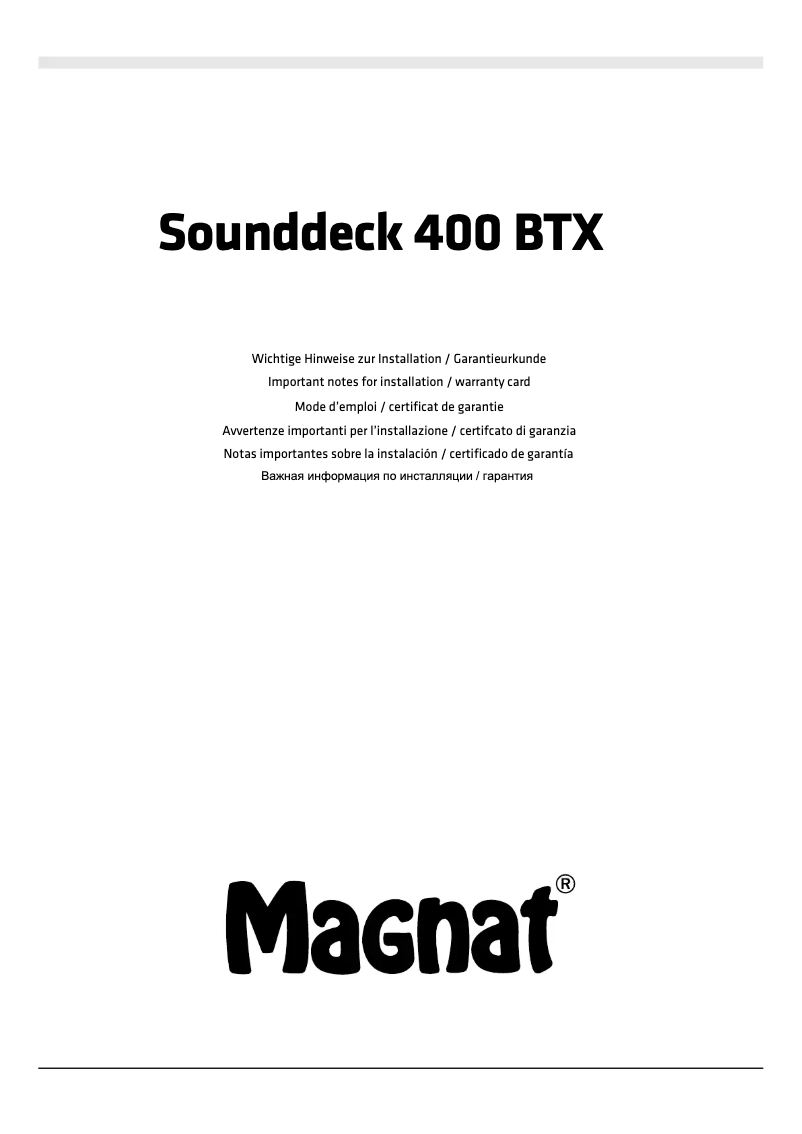 Image de la première page du manuel de l'appareil Sounddeck 400 BTX