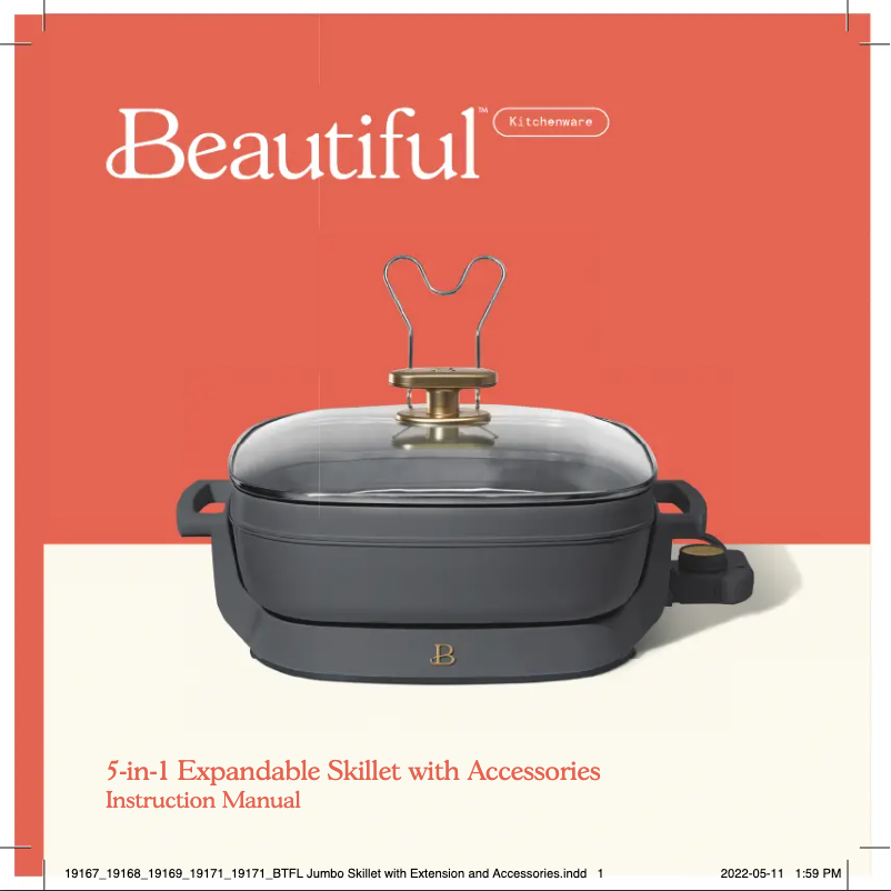 Page 1 de la notice Manuel utilisateur Beautiful 5-in-1 Electric Expandable Skillet
