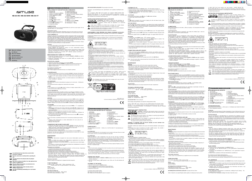 Página 1 del manual Manual de usuario Muse MD-202 RDW