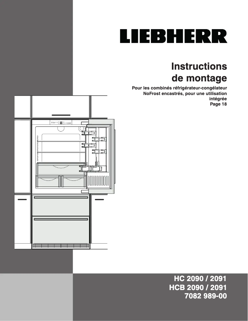 Page 1 de la notice Guide d'installation Liebherr ECN 6156