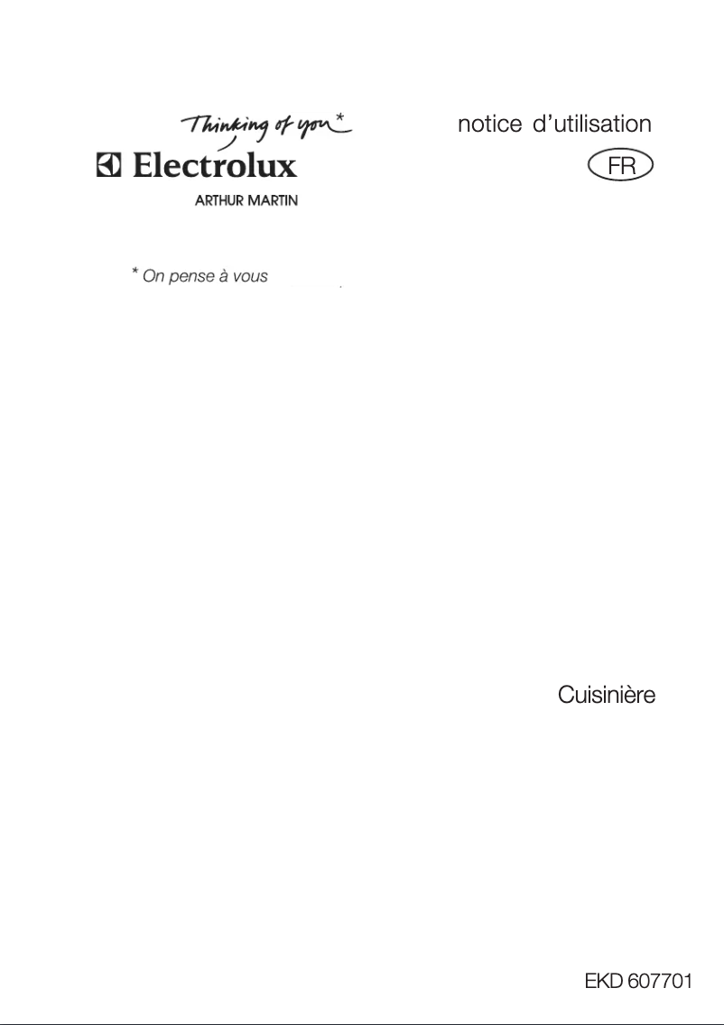 Page 1 de la notice Manuel utilisateur Arthur Martin-Electrolux EKD607701X