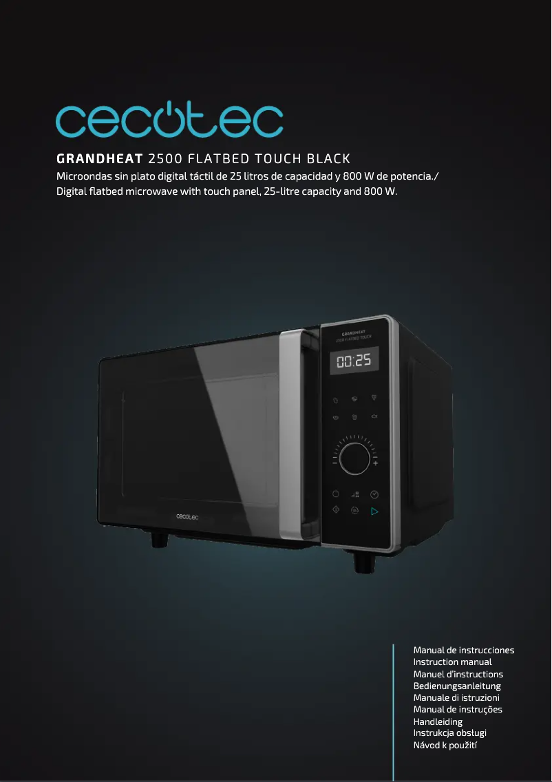 Page 1 de la notice Manuel utilisateur Cecotec GrandHeat 2500 Flatbed Touch