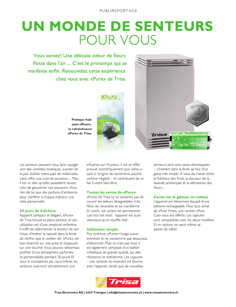 Page n°1 - Manuel utilisateur Trisa Pure Free