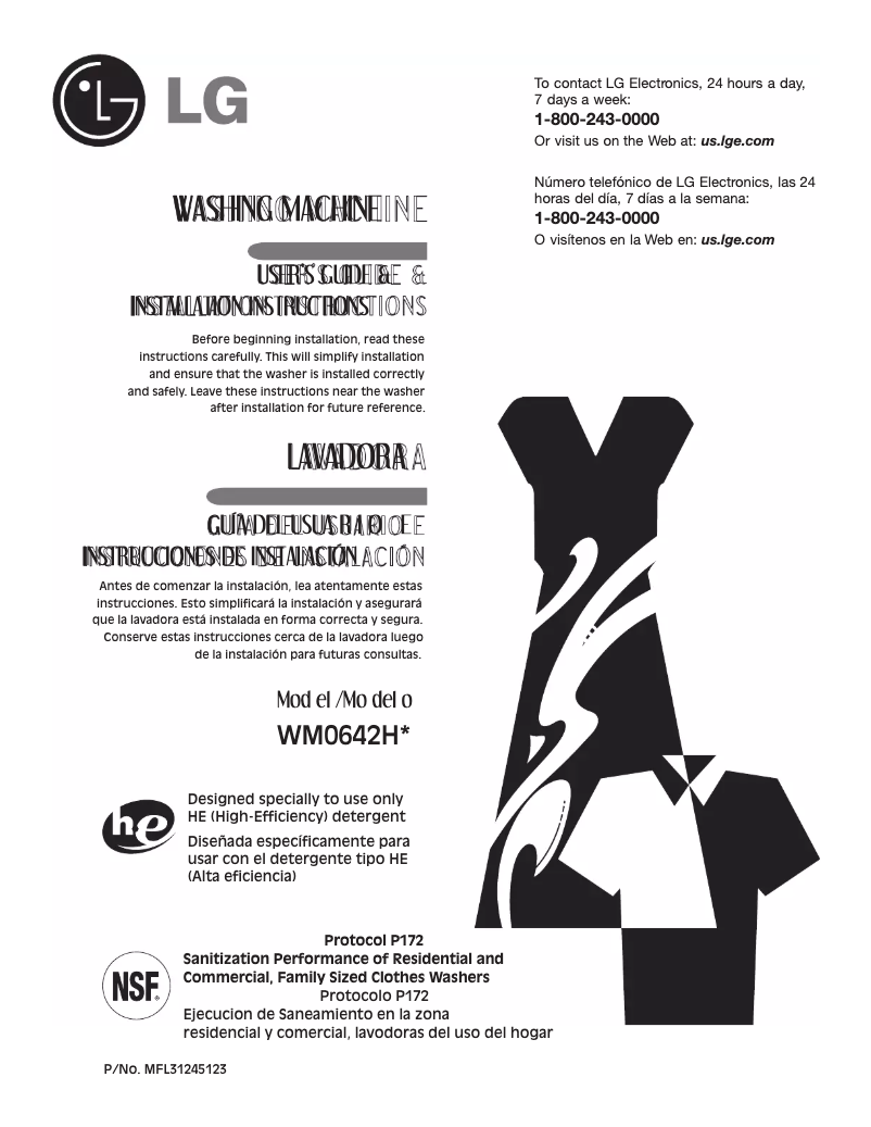 Page n°1 - Manuel utilisateur LG WM0642HW