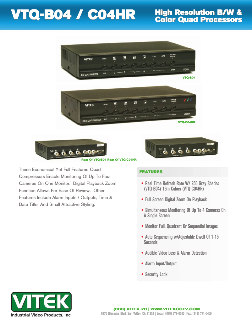 Page n°1 - Manuel utilisateur Vitek VTQ-B04