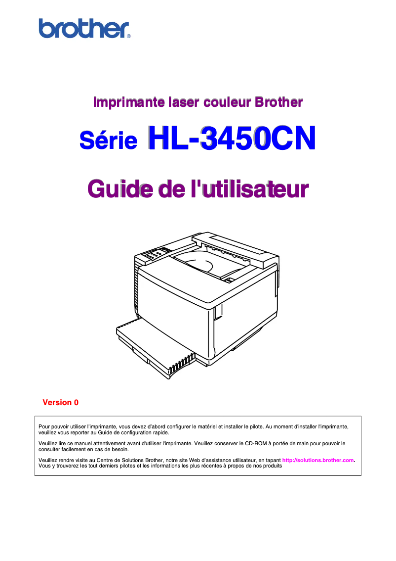 Page n°1 - Manuel utilisateur Brother HL-3450CN