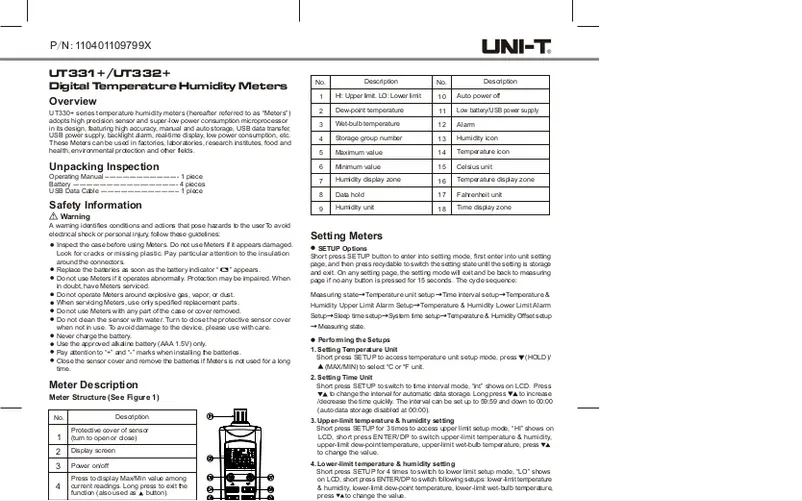 Page n°1 - Manuel utilisateur Uni-T UT332+