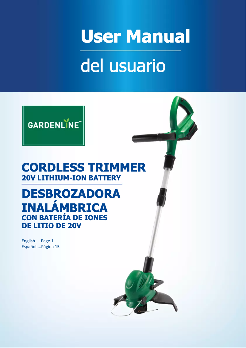 Image de la première page du manuel de l'appareil Cordless Trimmer N1F-GT-250/20-D