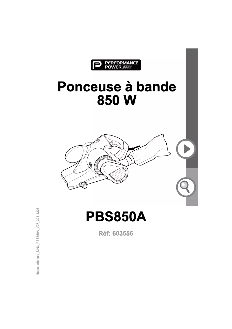 Page 1 de la notice Manuel utilisateur Performance Power PBS850A
