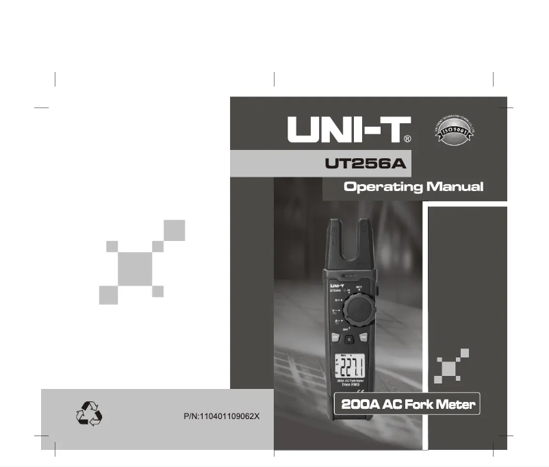 Page 1 de la notice Manuel utilisateur Uni-T UT256A