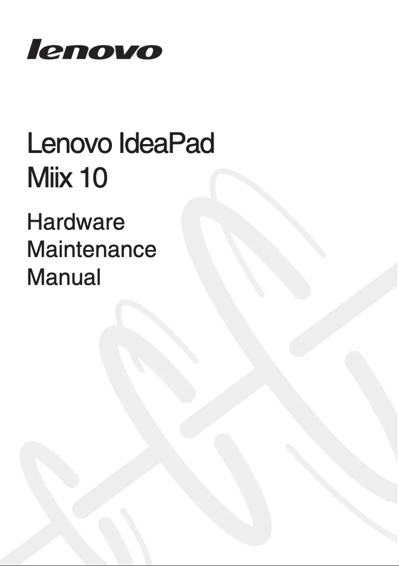 Page n°1 - Manuel utilisateur Lenovo IdeaPad Miix 10