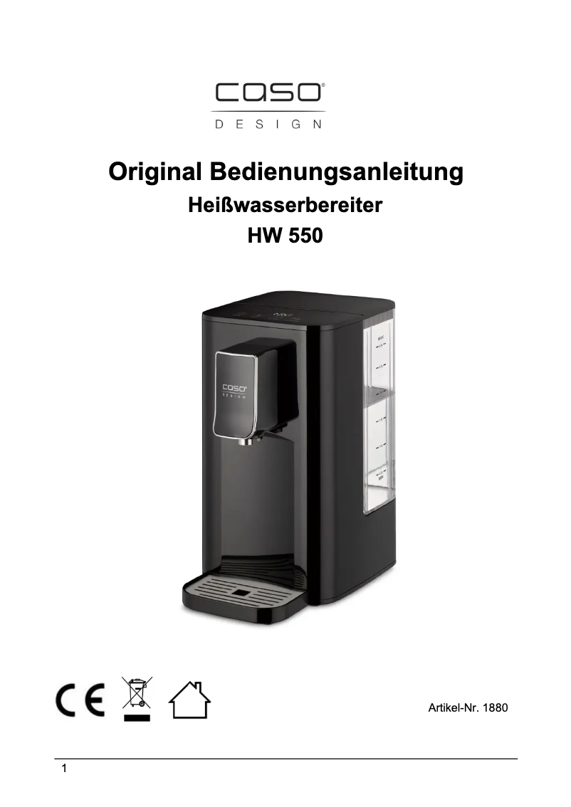 Image de la première page du manuel de l'appareil HW 550