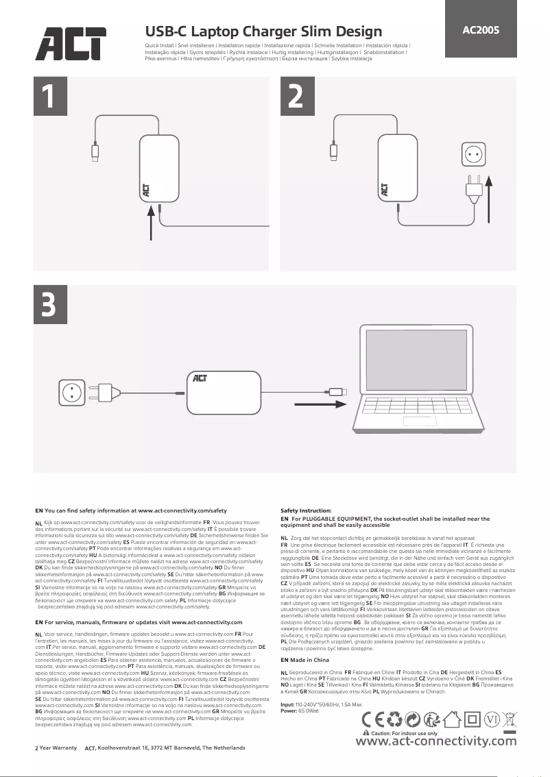 Página 1 del manual Manual de usuario ACT AC2005