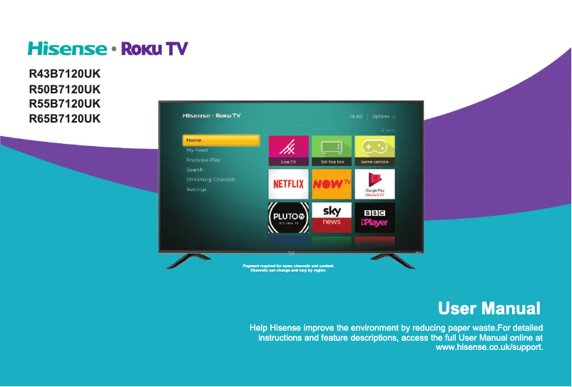 Page n°1 - Manuel utilisateur Hisense R50B7120UK