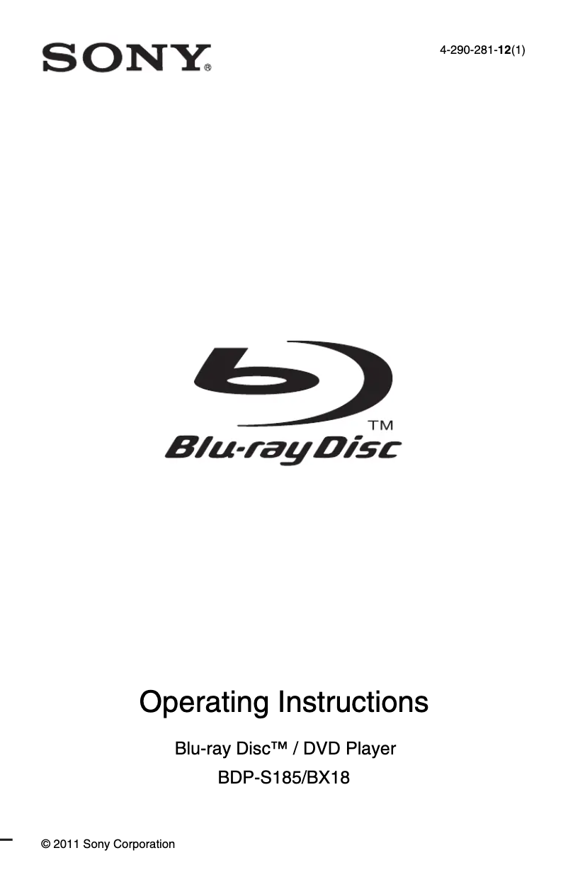 Image de la première page du manuel de l'appareil BDP-BX18