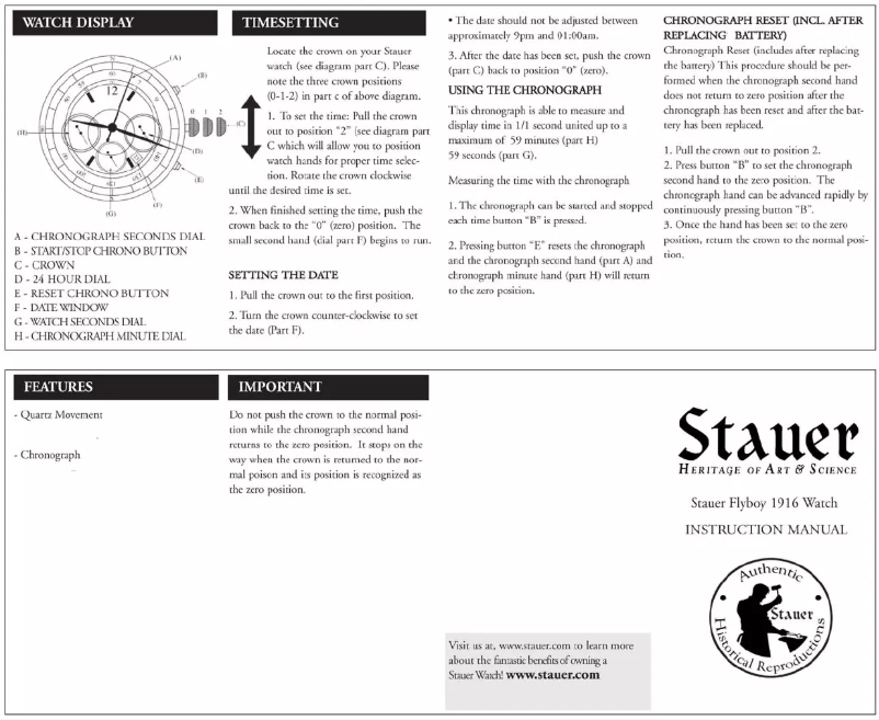 Page 1 de la notice Manuel utilisateur Stauer 22177