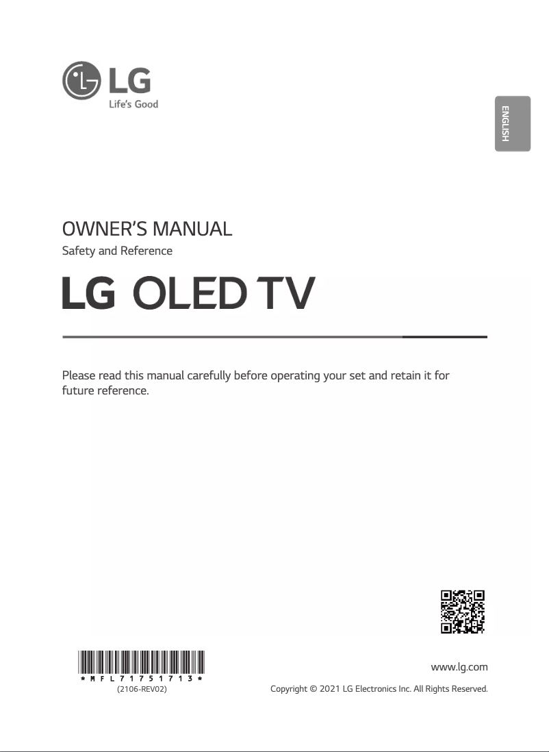 Image de la première page du manuel de l'appareil OLED55B1PVA
