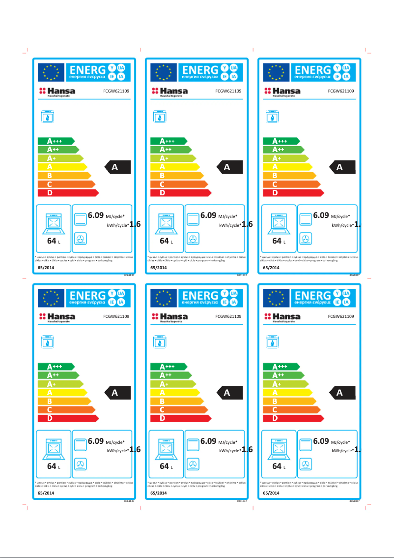 Page n°1 - Manuel utilisateur Hansa FCGW621109