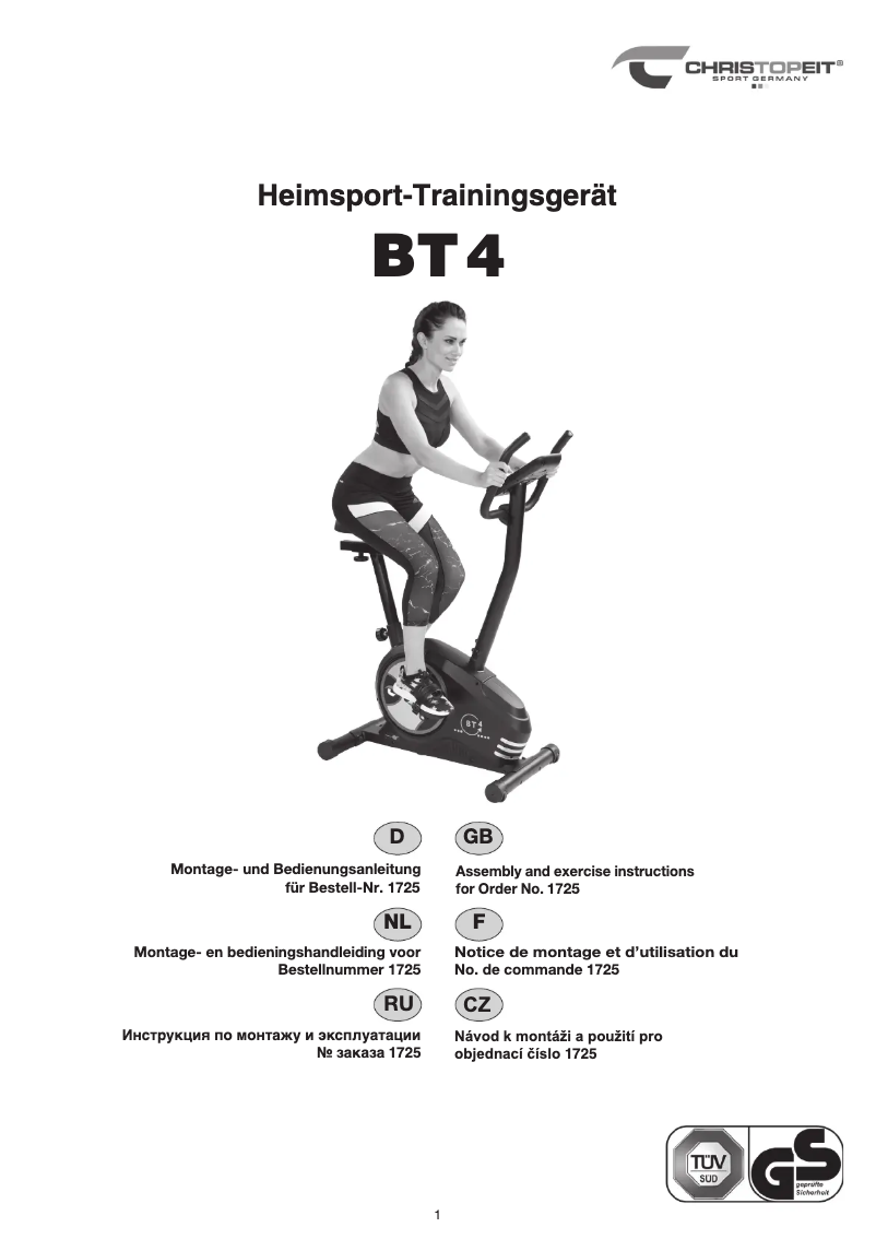Page n°1 - Manuel utilisateur Christopeit BT 4