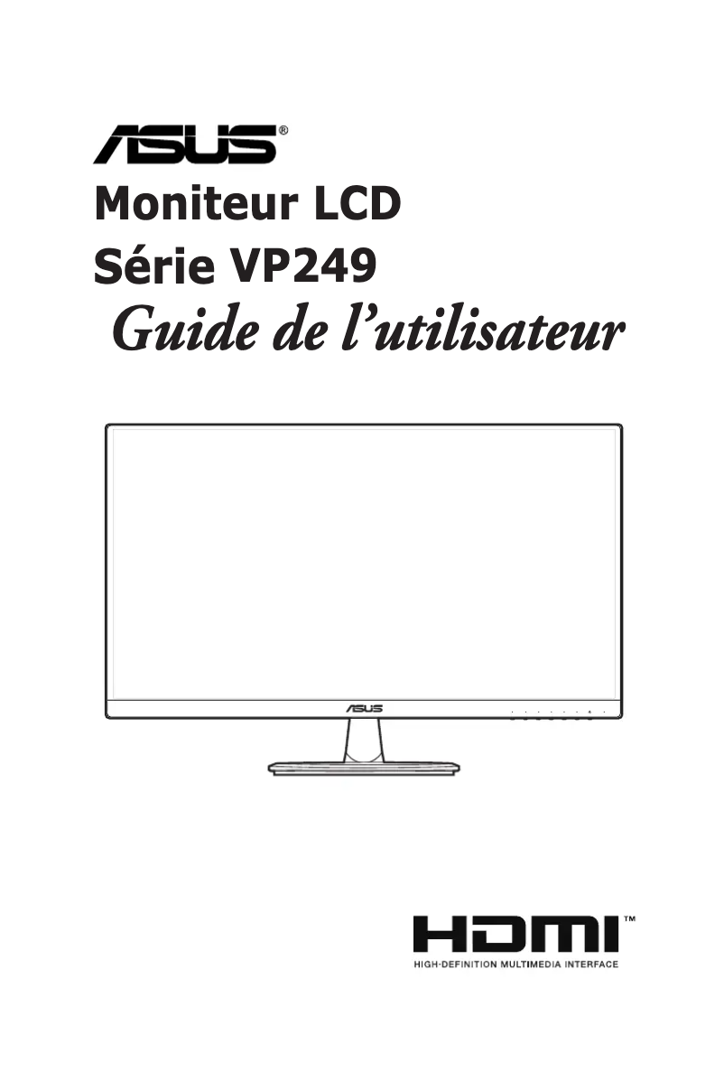 Page 1 de la notice Manuel utilisateur Asus VP249HV