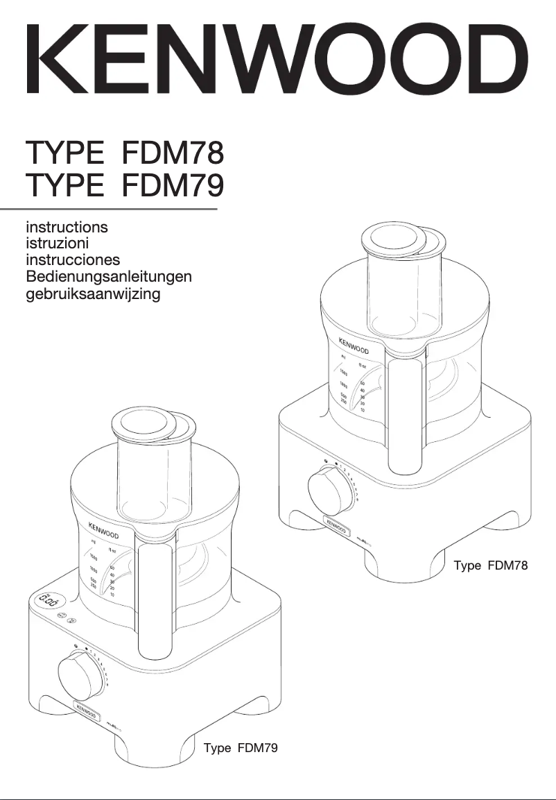 Page n°1 - Manuel utilisateur Kenwood MultiPro Classic FDP78