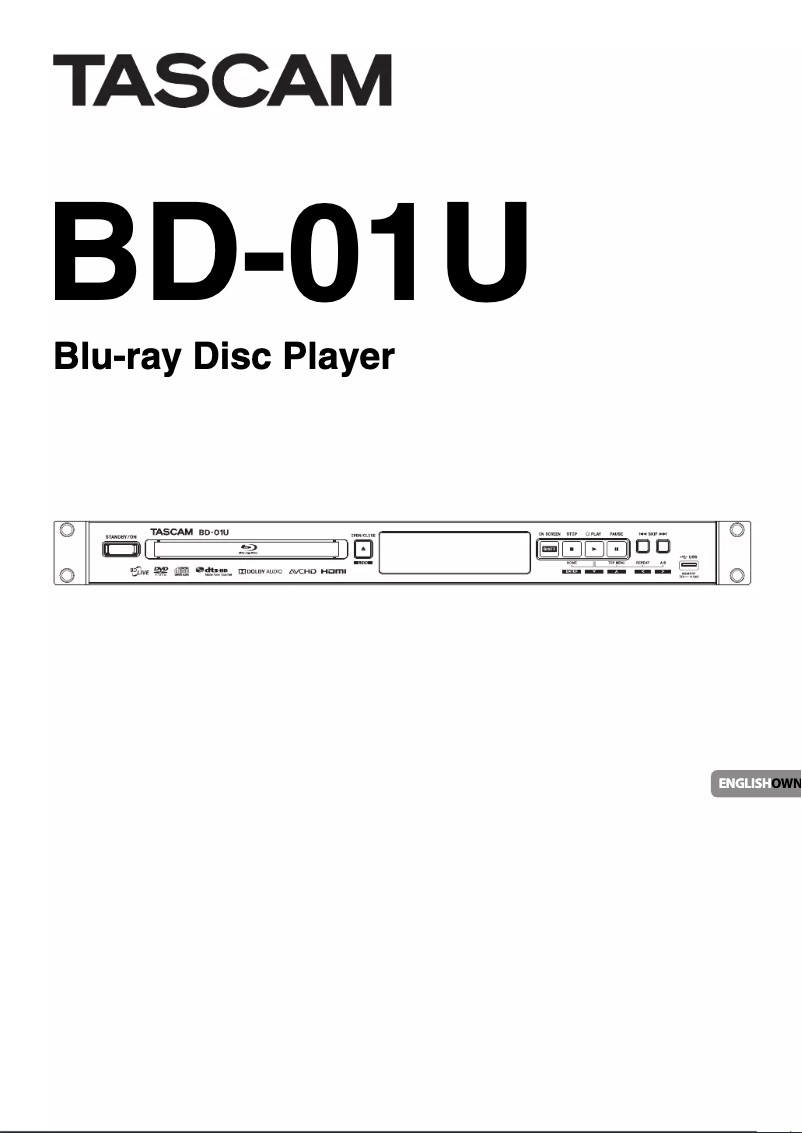 Page 1 de la notice Manuel utilisateur Tascam BD-01U