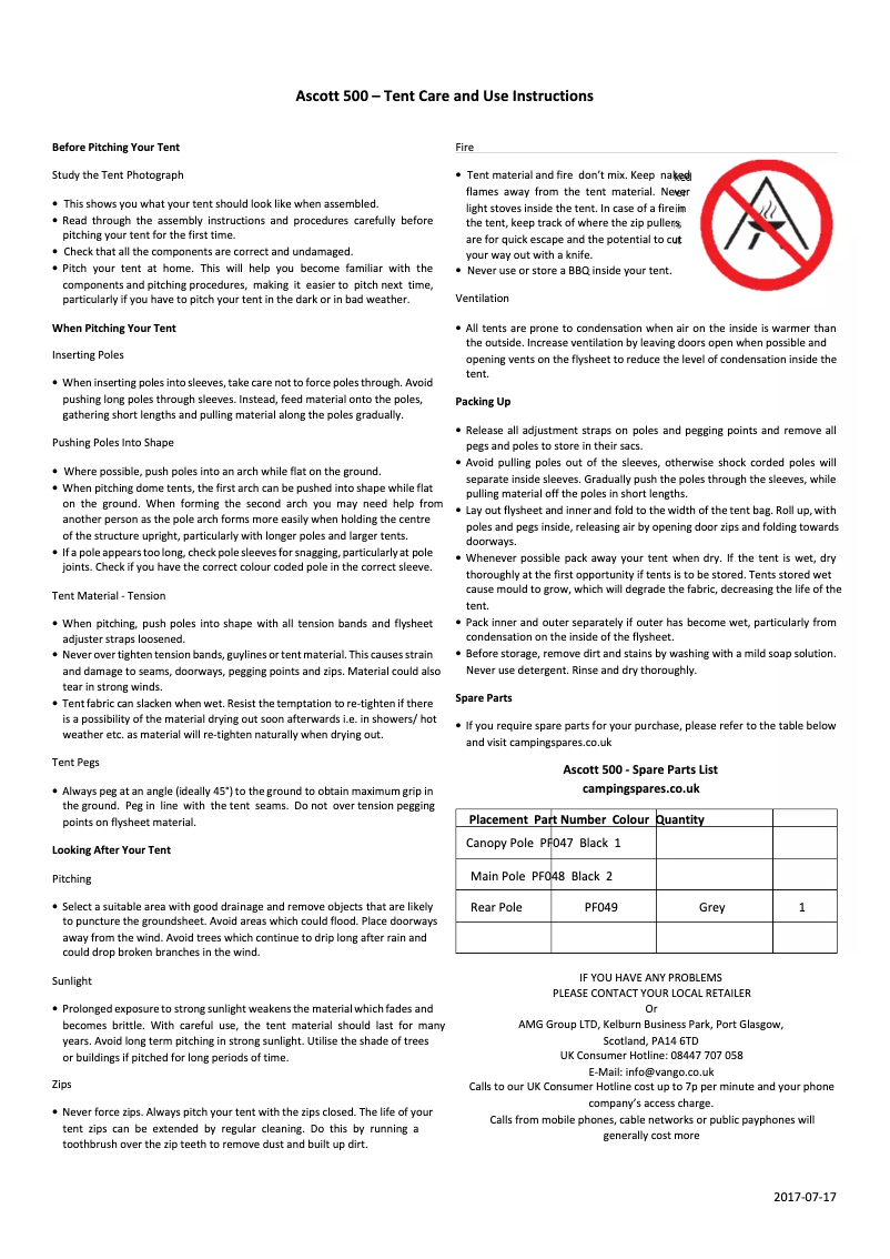Image de la première page du manuel de l'appareil Ascott 500