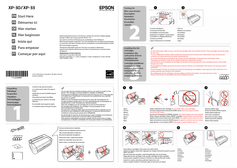 Page n°1 - Manuel utilisateur Epson Expression Home XP-33