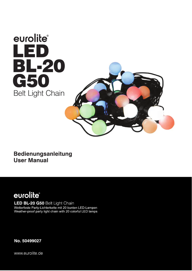 Page 1 de la notice Manuel utilisateur Eurolite LED BL-20 G50