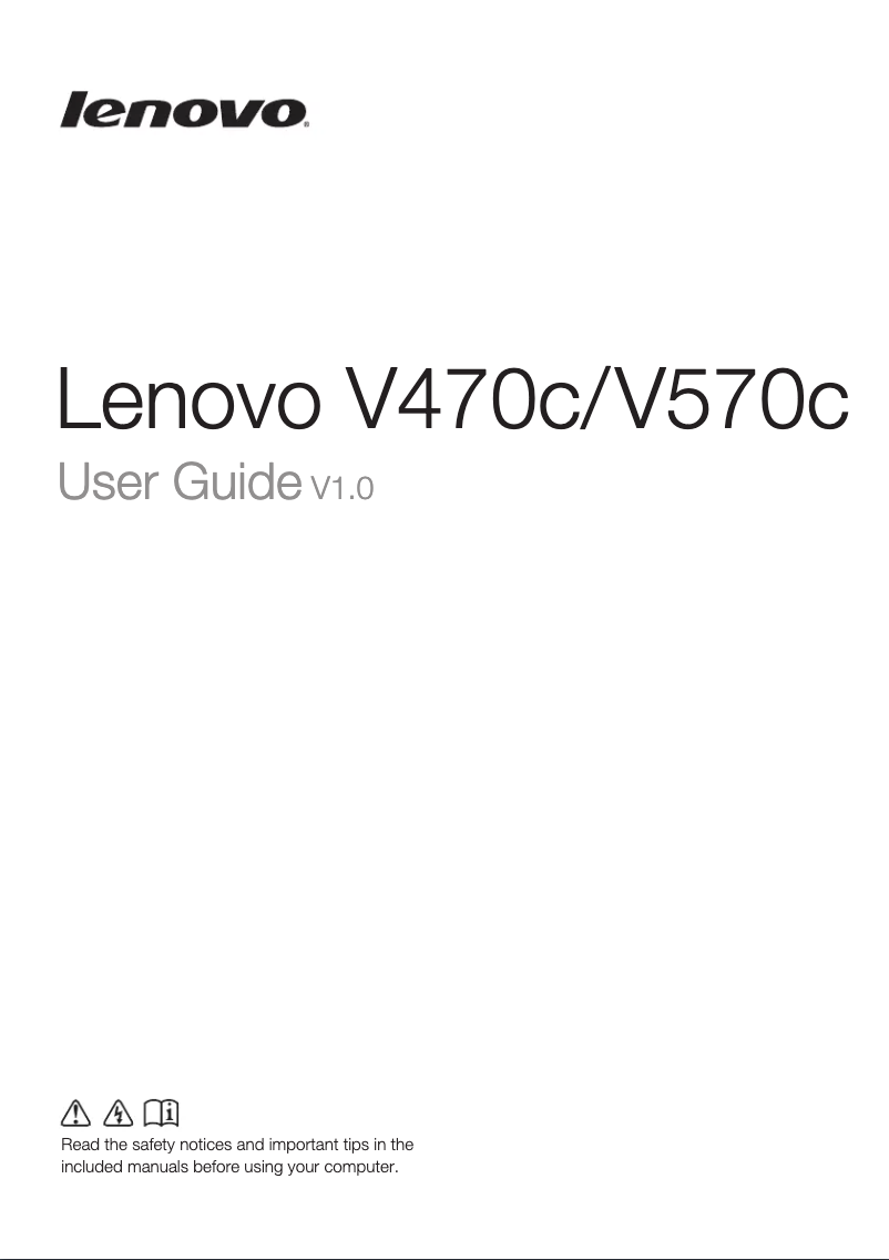 Page n°1 - Manuel utilisateur Lenovo V470c