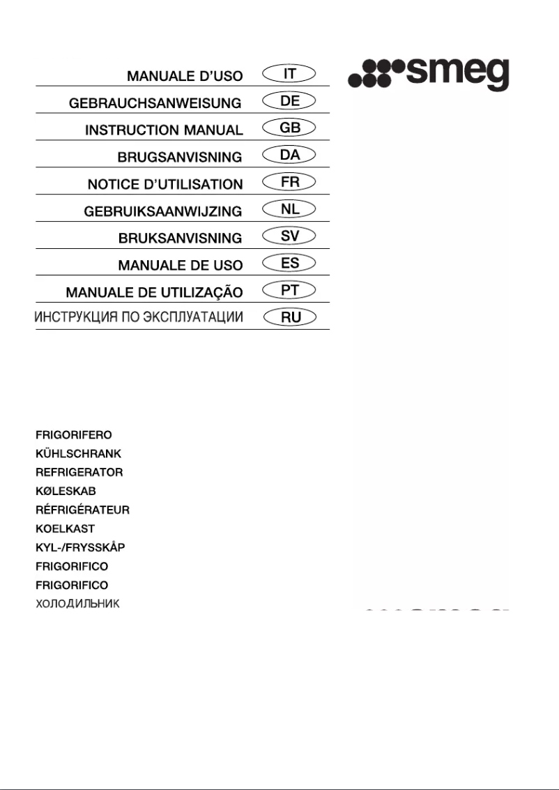 Page n°1 - Manuel utilisateur Smeg FA800PO9