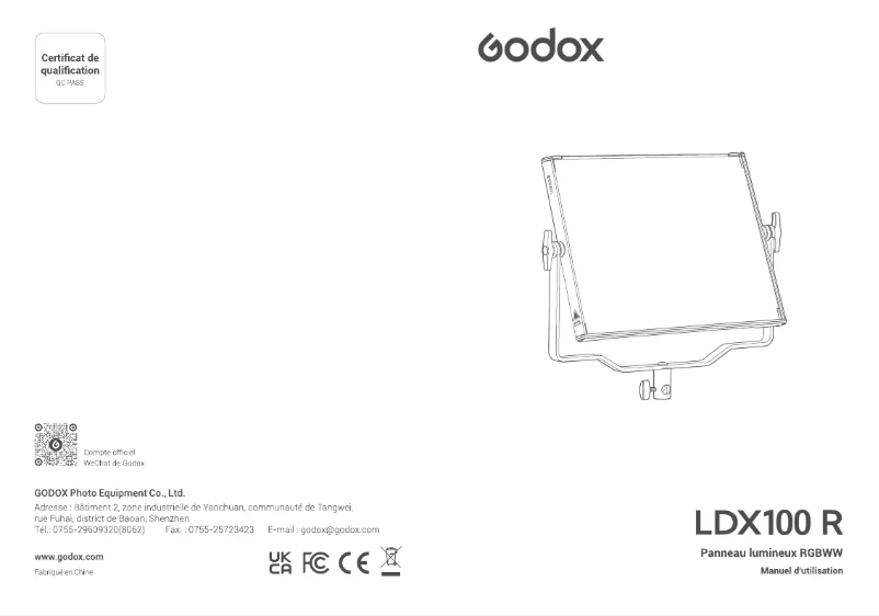 Page 1 de la notice Manuel utilisateur Godox LDX100R