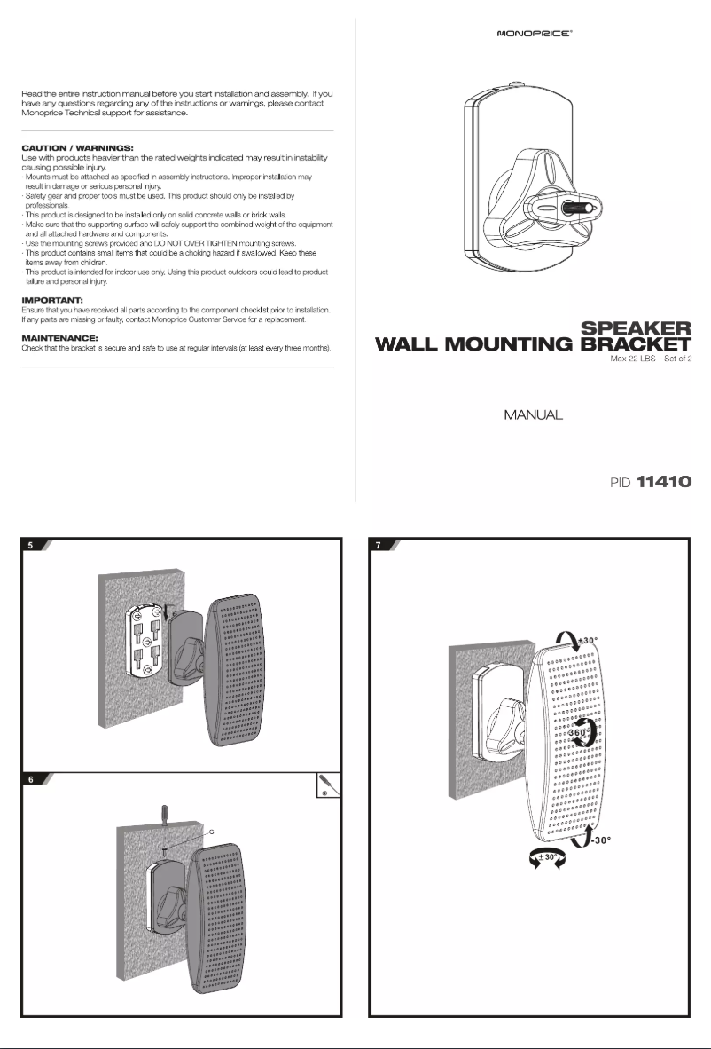 Page 1 de la notice Manuel utilisateur Monoprice 11410