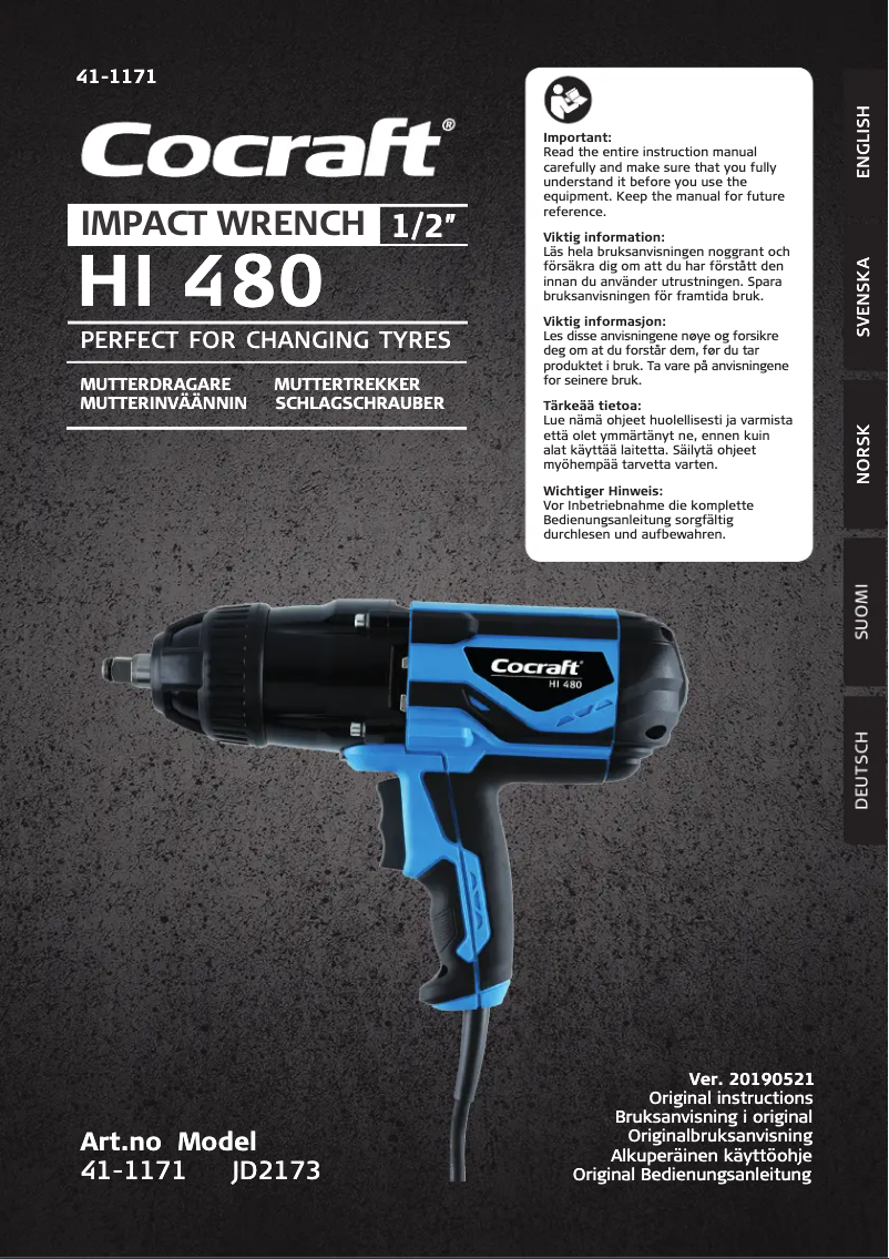 Page 1 de la notice Manuel utilisateur Cocraft HI 480