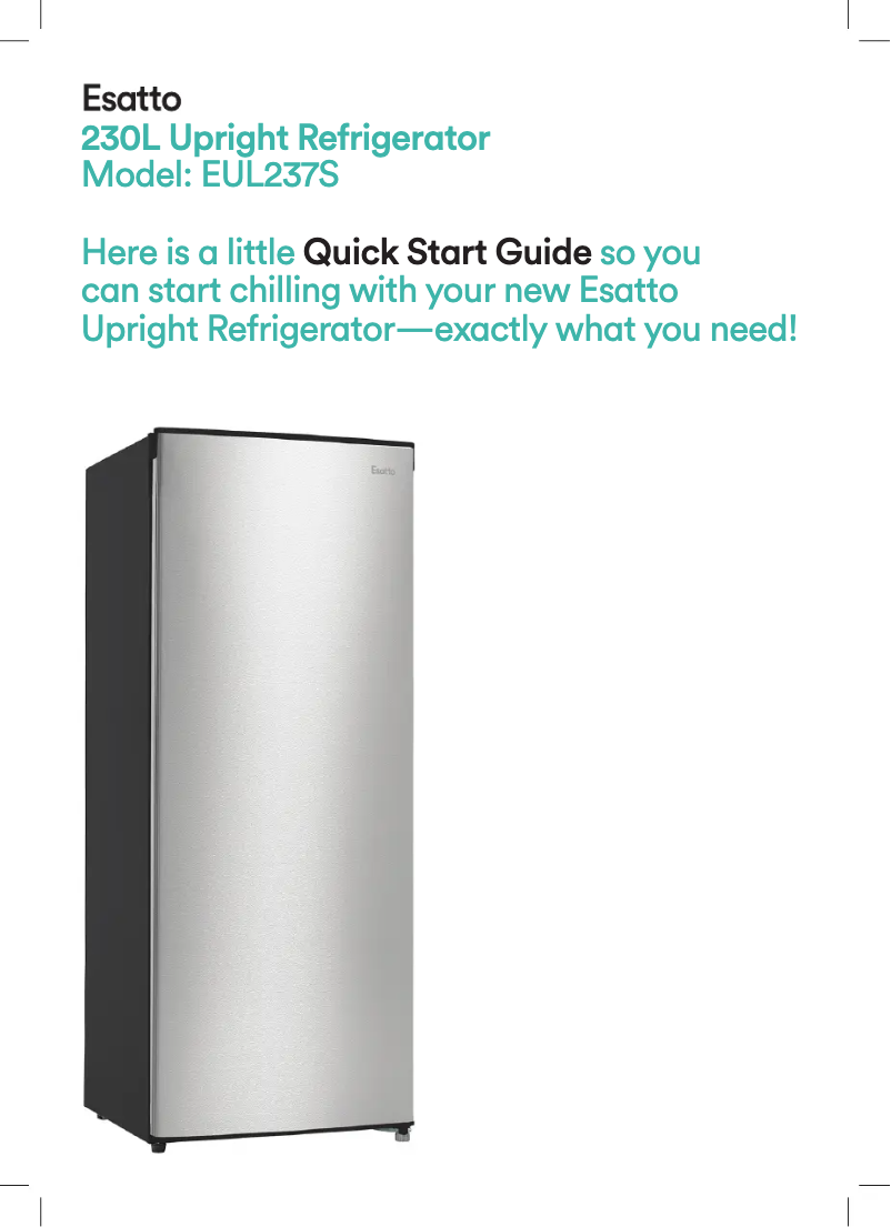 Page 1 de la notice Guide de démarrage rapide Esatto EUL237S