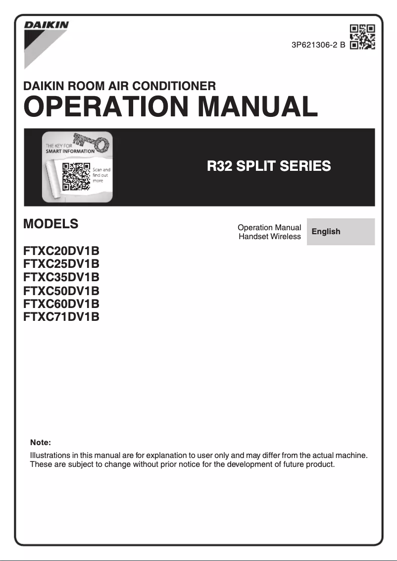 Image de la première page du manuel de l'appareil FTXC25DV1B