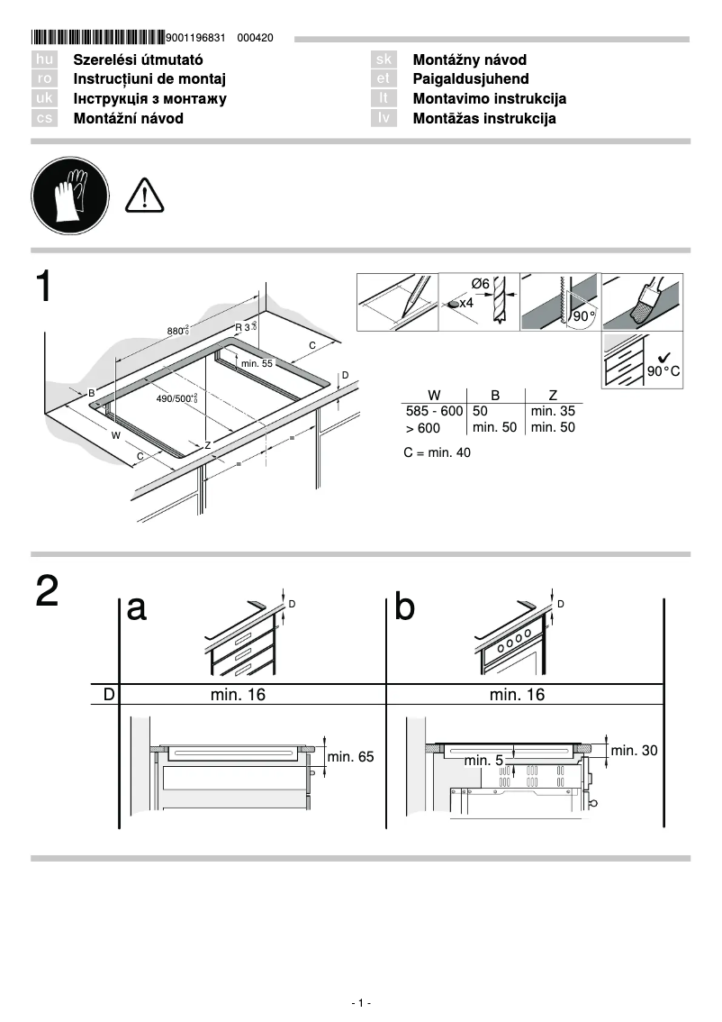 Page n°1 - Instructions / montage Neff T59TS5RN0