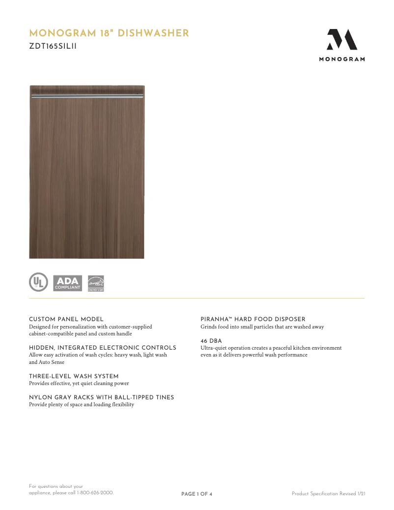 First page image of the manual for ZDT165SILII